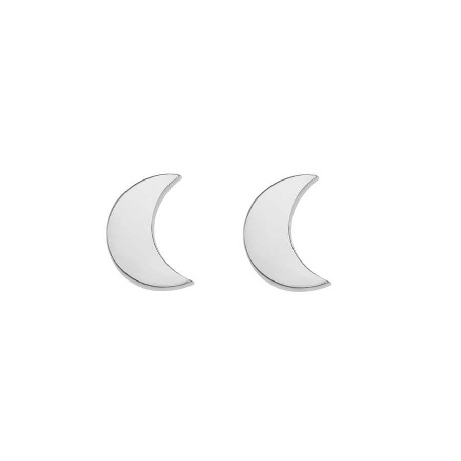 Pendientes de Plata Lisa - Luna