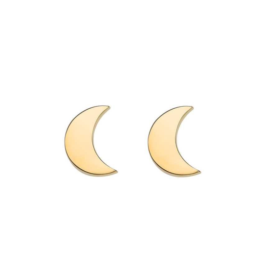 Pendientes de Plata Dorada Lisa - Luna