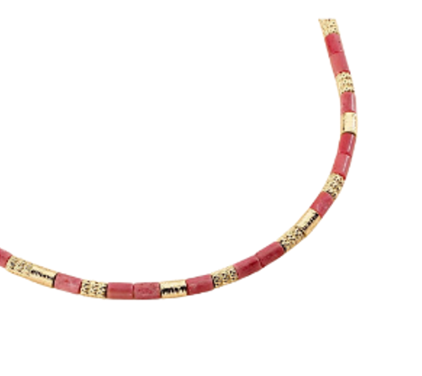 COLLAR CORTO PETRA EN ROSA DORADO AGATHA PARIS