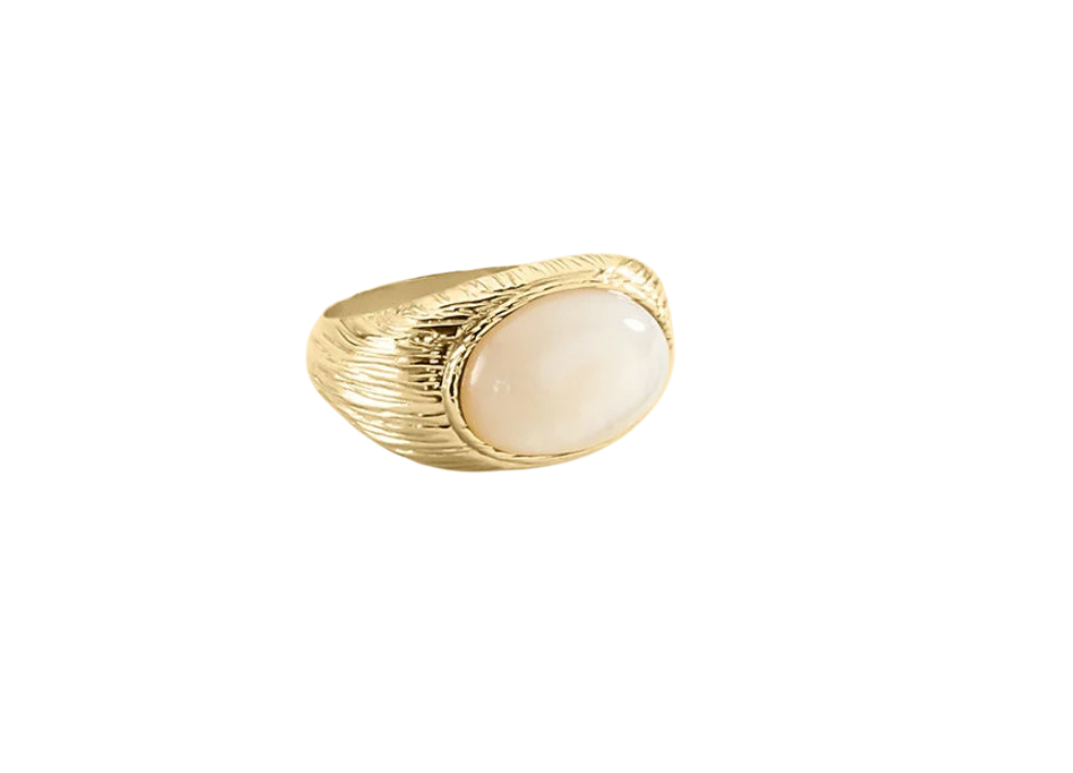 Anillo Ancho Petra Nacar/Dorado