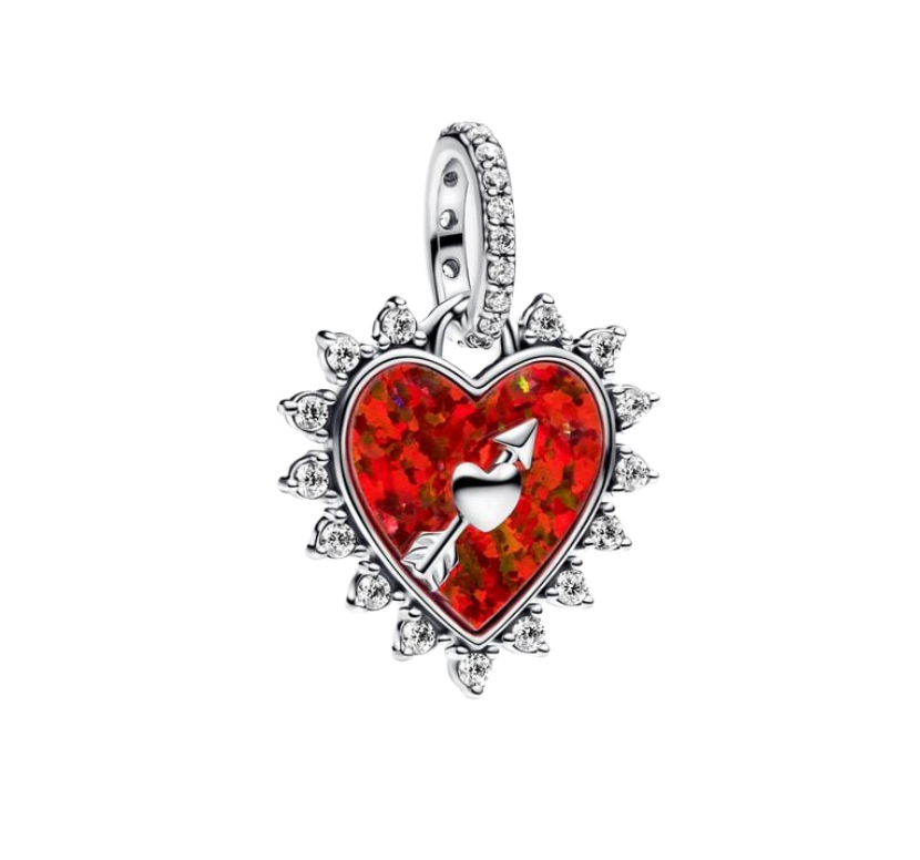 Charm Colgante Flecha Corazón Giratorio
