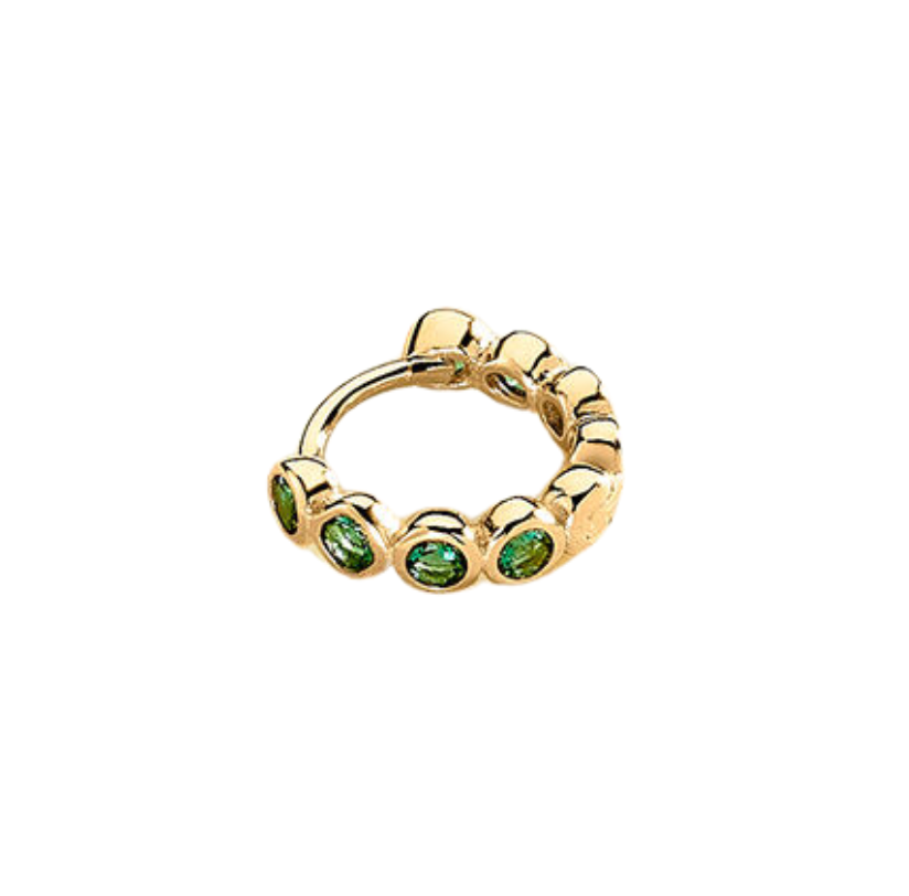 Piercing criolla Leina verde/dorado