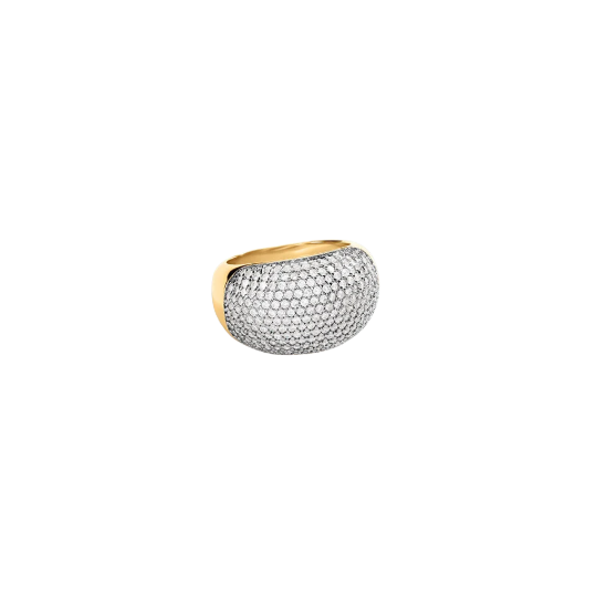 Anillo ancho DANAE Cristal / Dorado