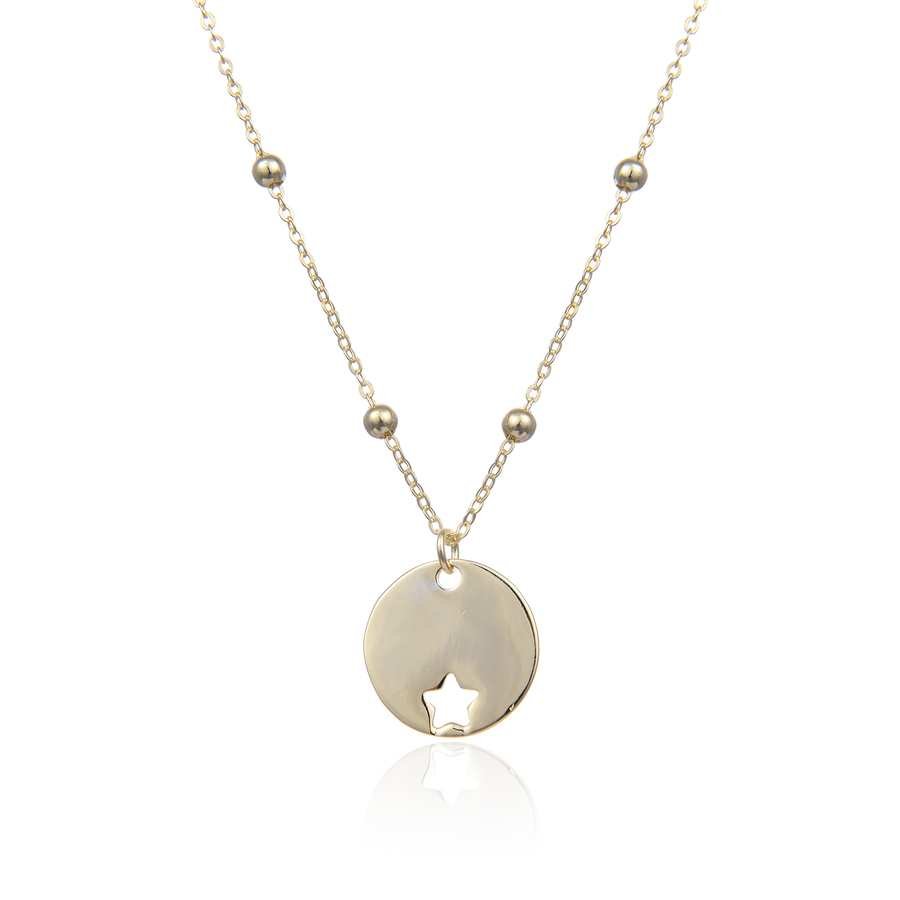 Gargantilla de Plata Dorada Lisa - Estrella