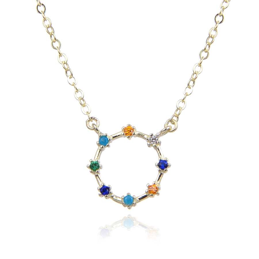 Gargantilla de Plata con Piedras de Color