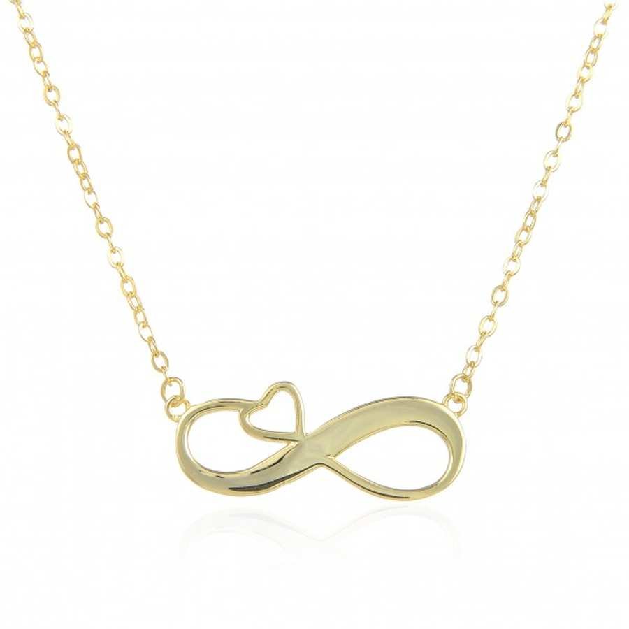 Gargantilla Plata Dorada con Infinito Corazon Personalizable