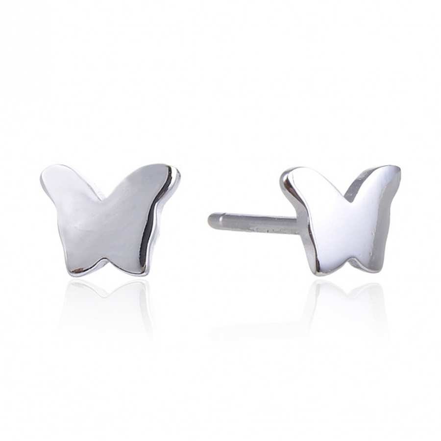 Pendientes de Plata Lisa - Mariposa