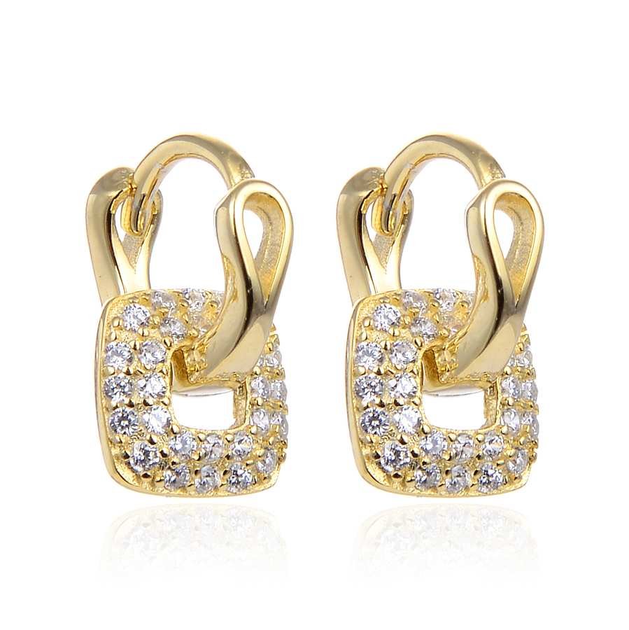 Pendientes de Plata con Circonitas - Aro