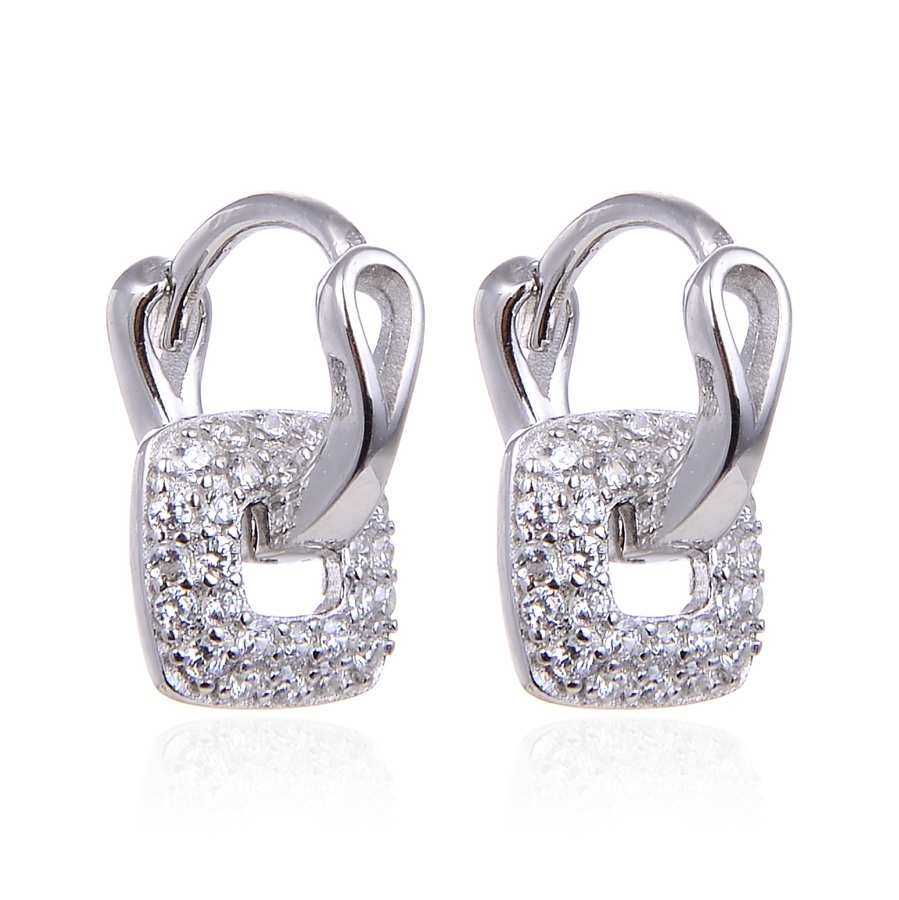 Pendientes de Plata con Circonitas - Aro