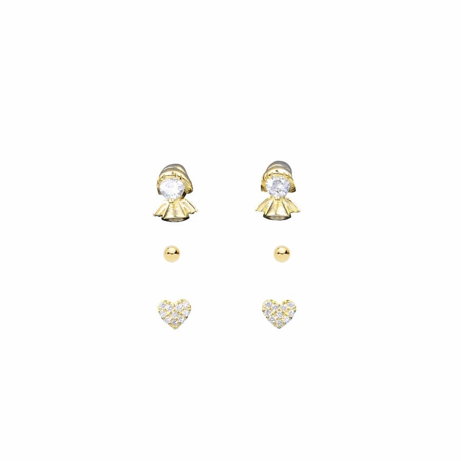 Pack Pendientes Dorada con Circonitas